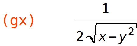 (gx)	1/(2*sqrt(x-y^2))